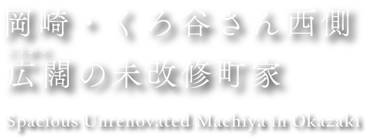 岡崎・くろ谷さん西側 広闊の未改修町家（京都市左京区岡崎東福ノ川町）