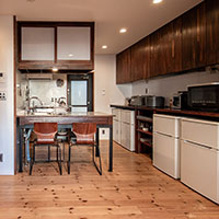 viewing kitchen from the dining room